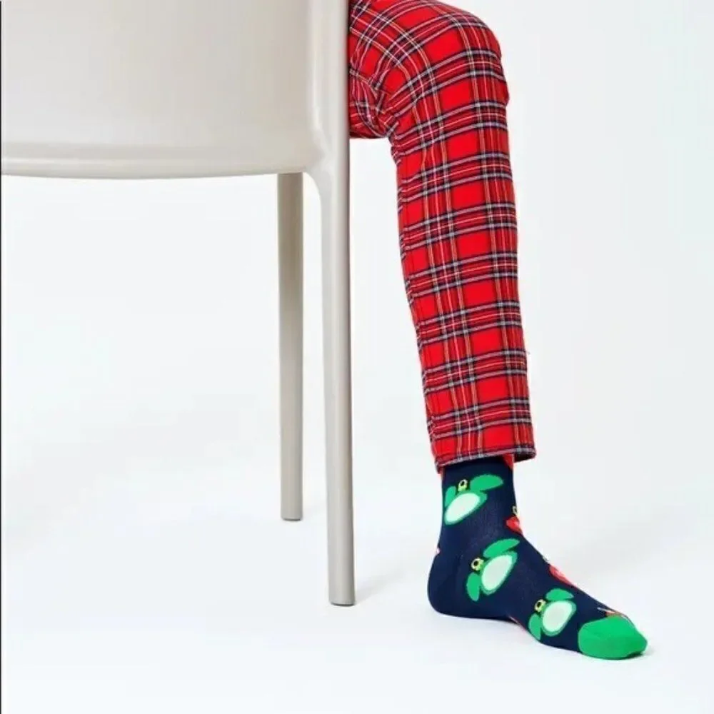 Happy Socks Disney Navy Baublelicious Mickey Unisex Holiday Socks Size 10-13 NWT